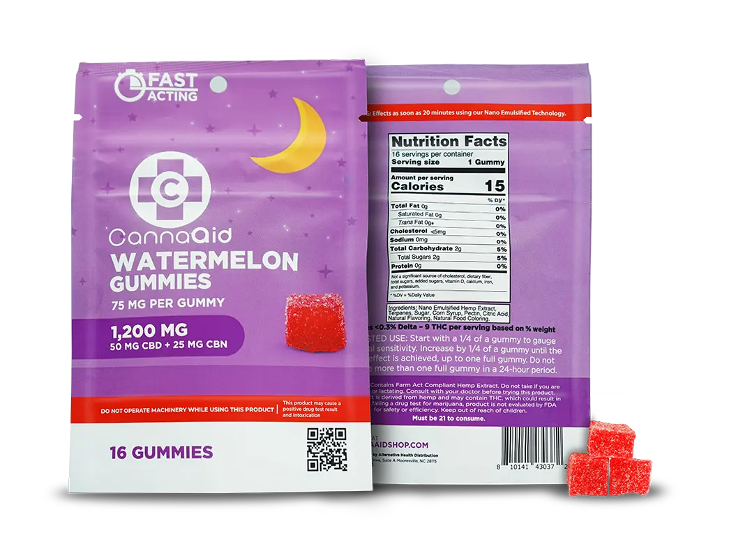 watermelon gummies 1200 mg front and back