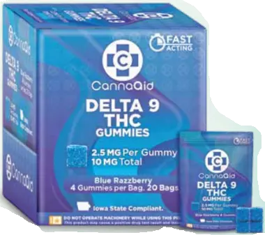 Buy D9 THC Gummies 10MG - Blue Razzberry Wholesale AH DIST
