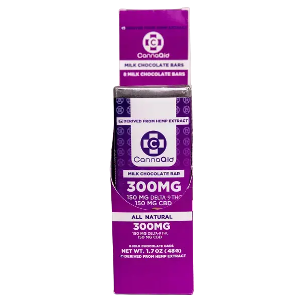 CannaAid Delta-9 THC + CBD Milk Chocolate Bars 300 mg