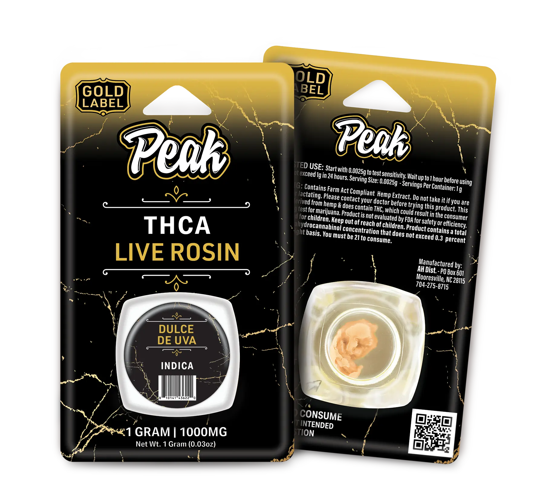 Buy Peak Gold Label THCA Live Rosin - 1G Wholesale Peak