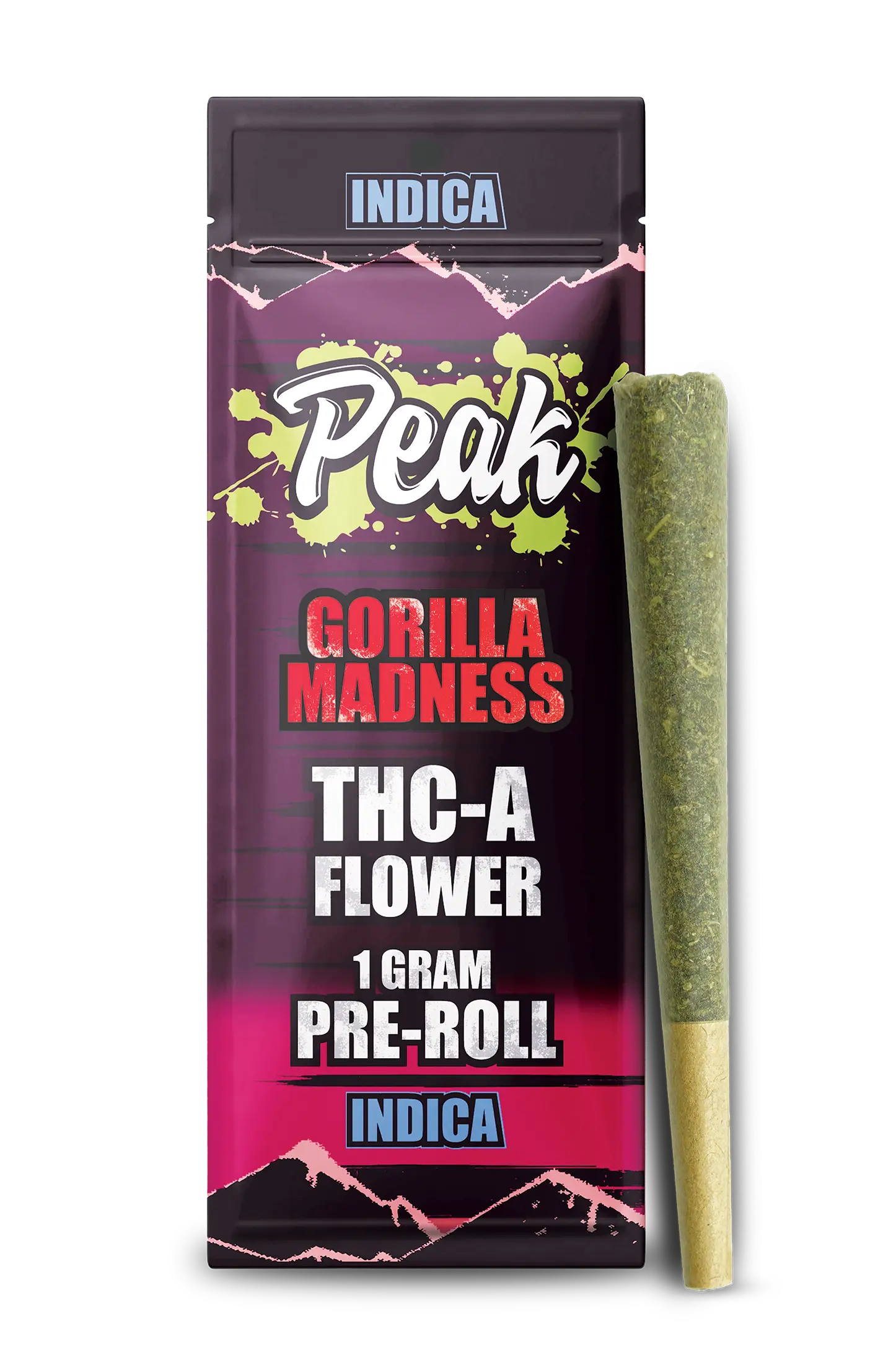 Buy Peak THCA Flower Pre-rolls 1CT x10 Gorilla Madness Indica Wholesale AH DIST
