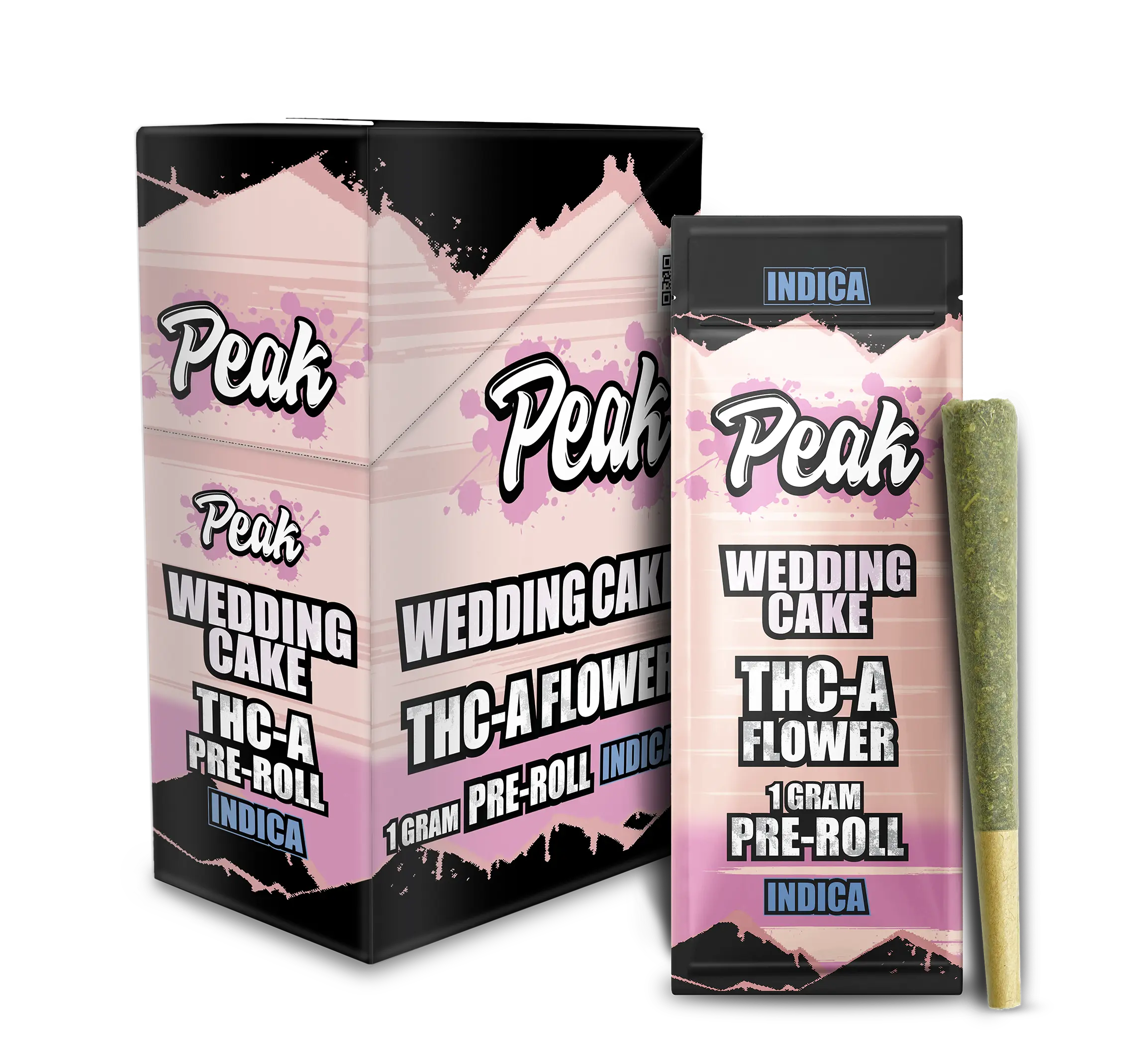 Buy Peak THCA Flower Pre-rolls 1CT x10 Wedding Cake Indica Wholesale AH DIST