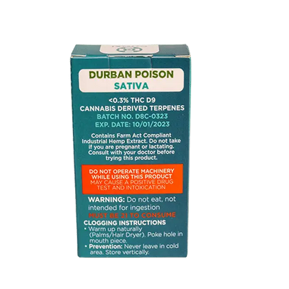 Delta 8 Durban Poison Vape Cartridge CannaAid