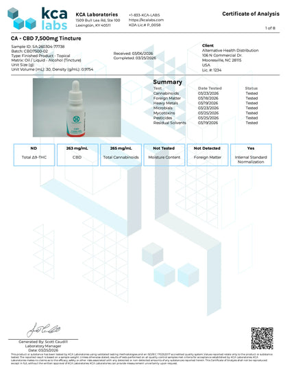 Buy CannaAid CBD Tincture (Bulk) Wholesale AH DIST