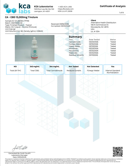 Buy CannaAid CBD Tincture (Bulk) Wholesale AH DIST
