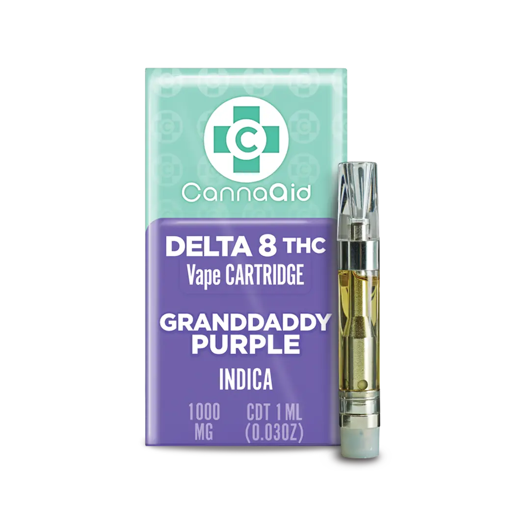 Buy D8 Granddaddy Purple Vape Cartridge Wholesale CannaAid