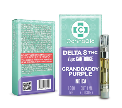 Buy D8 Granddaddy Purple Vape Cartridge Wholesale CannaAid