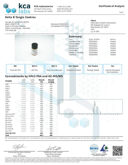 Buy D8 Tangie Cookies Vape Cartridge Wholesale CannaAid