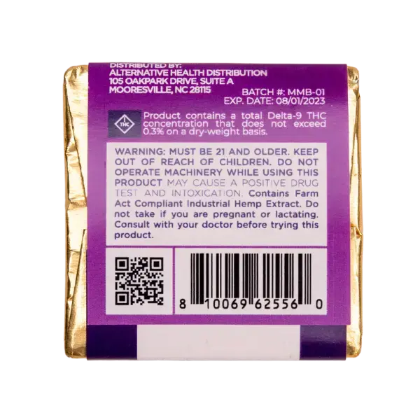 CannaAid Delta-9 THC + CBD Milk Chocolate Bar Mini 300 mg