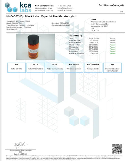 Buy HHC + Delta 9 THCP Black Label (Bulk) Wholesale AH DIST