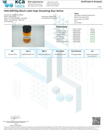 Buy HHC + Delta 9 THCP Black Label (Bulk) Wholesale AH DIST