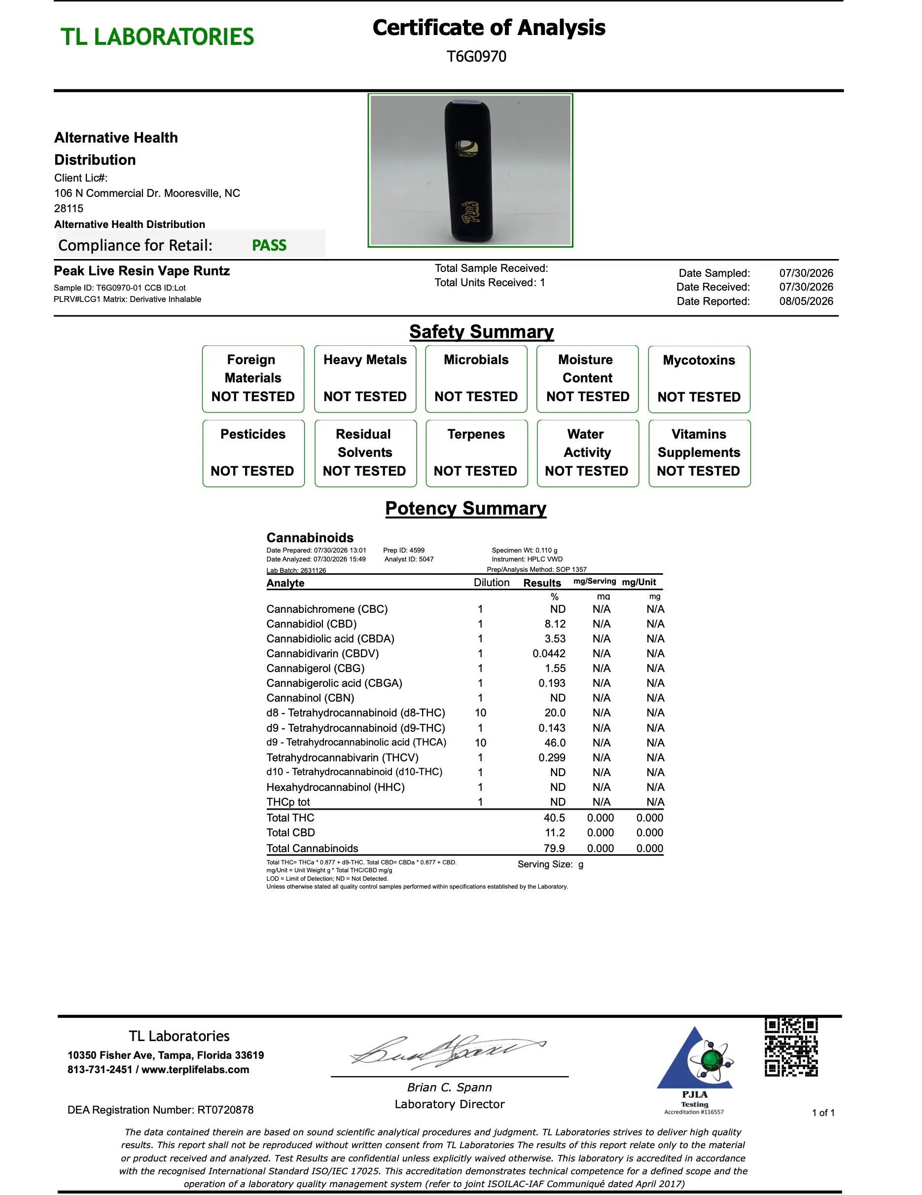 Buy Peak 1mL THCA Live Resin Terp Sauce Disposable - 1000mg (Bulk) Wholesale AH DIST