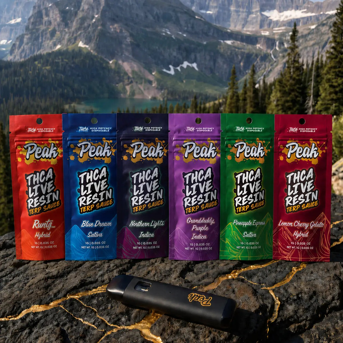 Buy Peak 1mL THCA Live Resin Terp Sauce Disposable - 1000mg (Bulk) Wholesale AH DIST