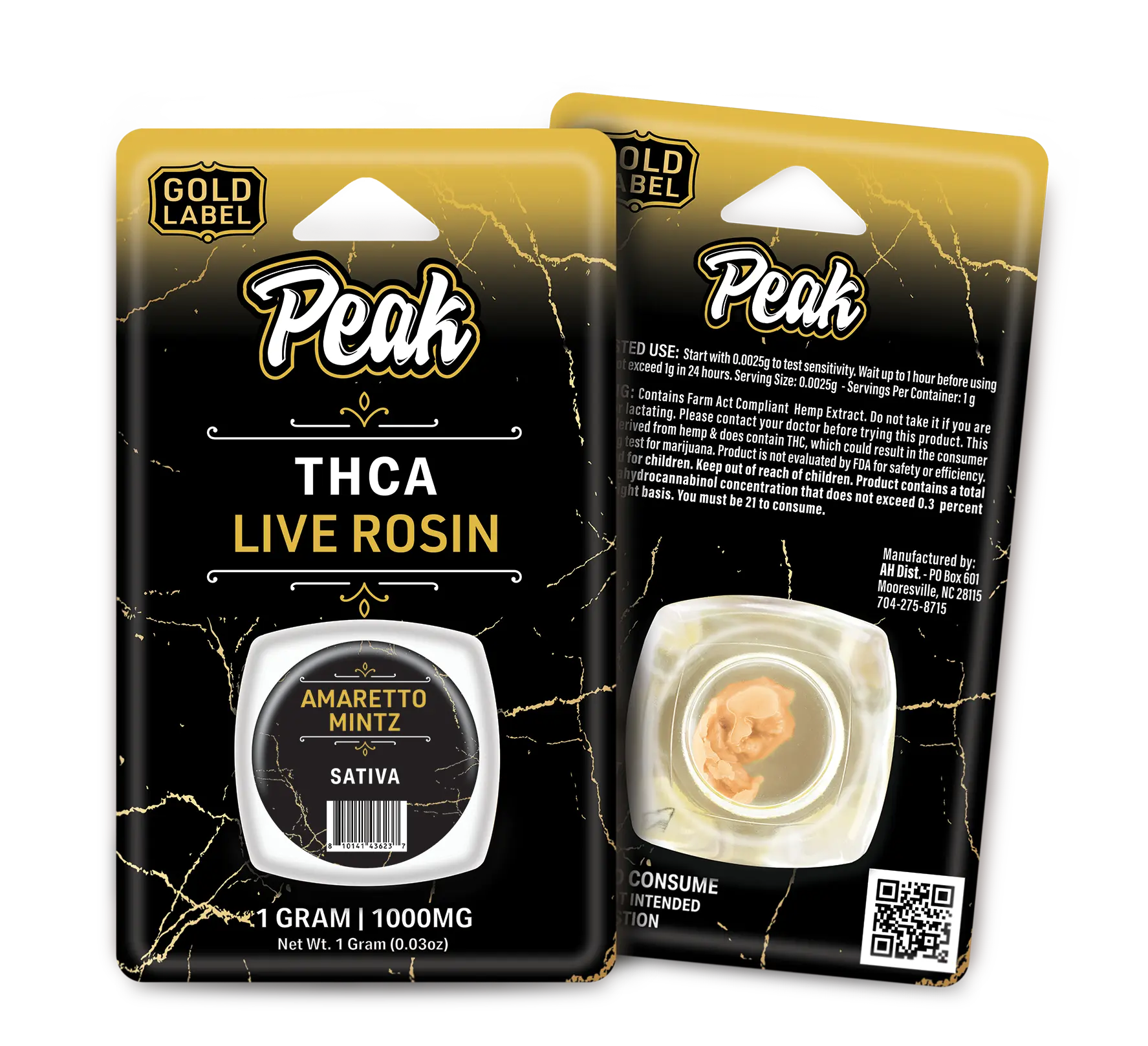 Buy Peak Gold Label THCA Live Rosin - 1G Wholesale Peak