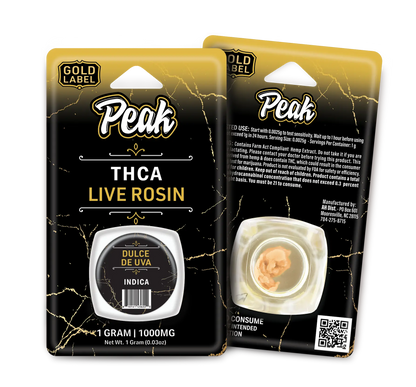 Buy Peak Gold Label THCA Live Rosin - 1G Wholesale Peak
