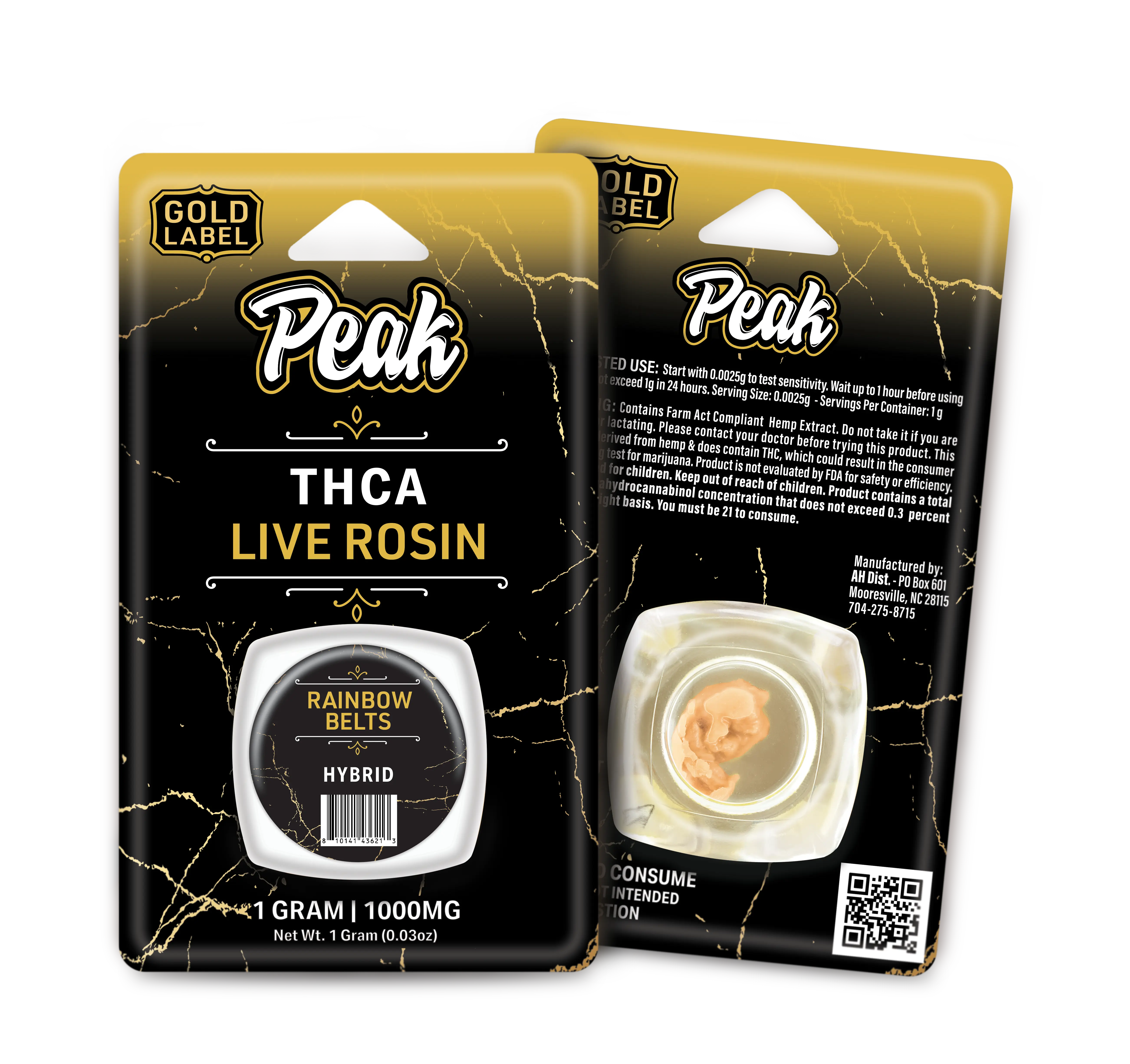 Buy Peak Gold Label THCA Live Rosin - 1G Wholesale Peak