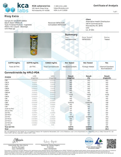 Buy RIZZY EXTRA THC Lemonade Tea Wholesale CannaAid