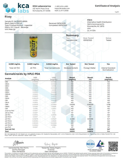 Buy RIZZY THC Lemonade Tea Wholesale CannaAid