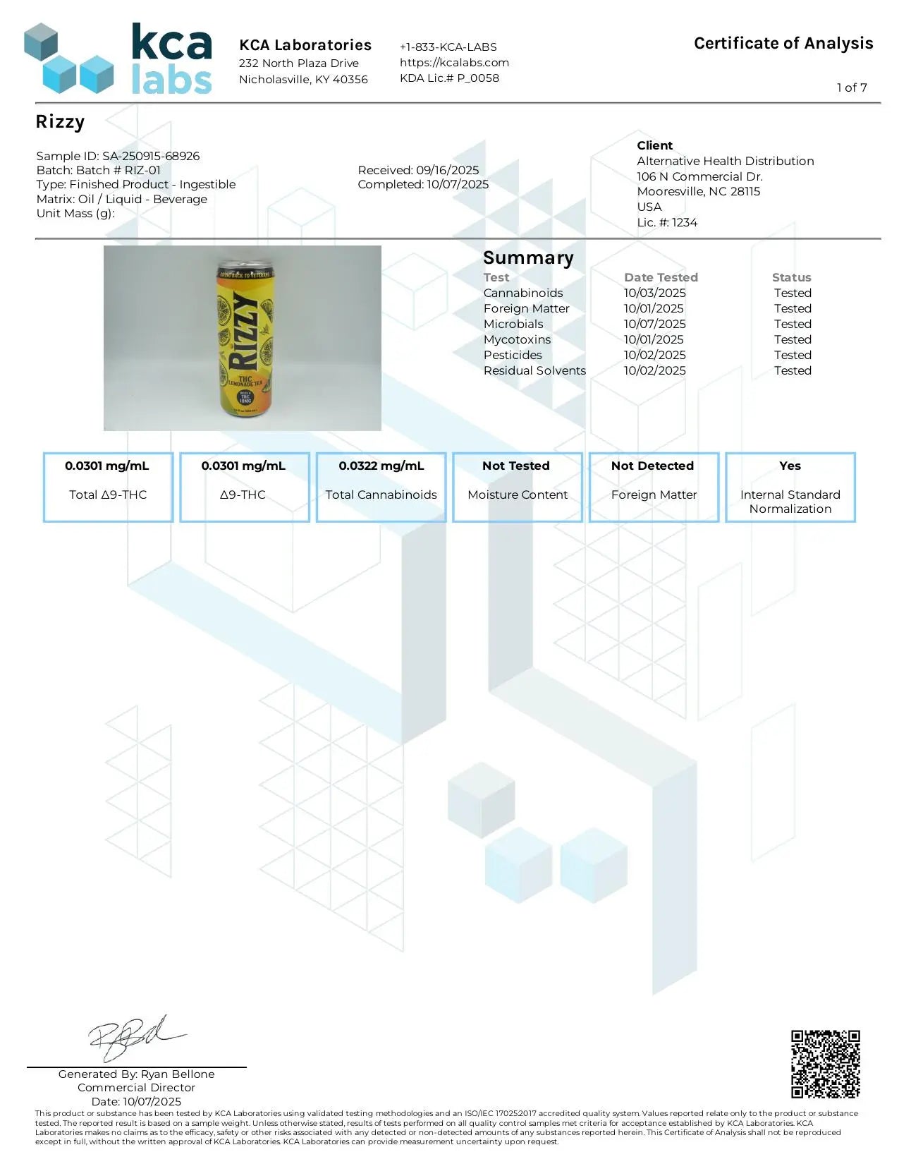 Buy RIZZY THC Lemonade Tea Wholesale CannaAid