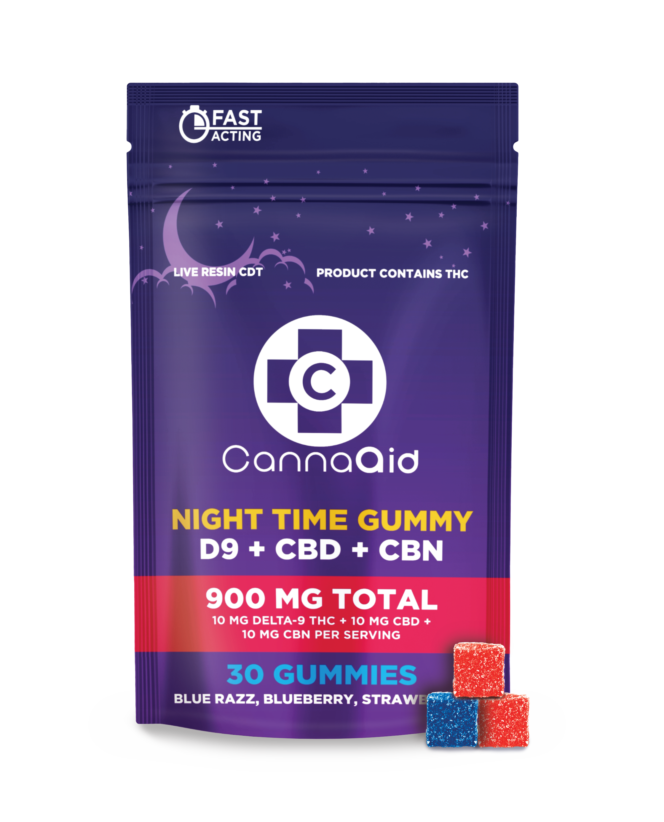 Delta 9 + CBD + CBN Night Time Gummies 30CT x1 (Bulk)