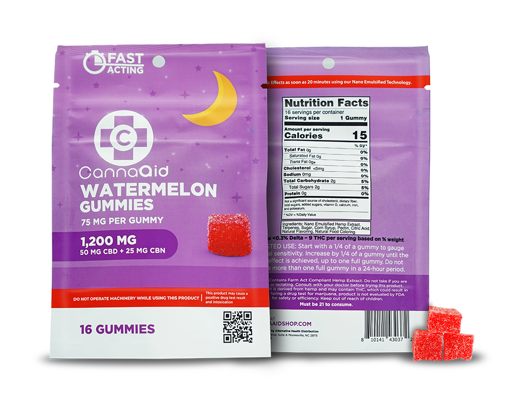 watermelon gummies 1200 mg front and back